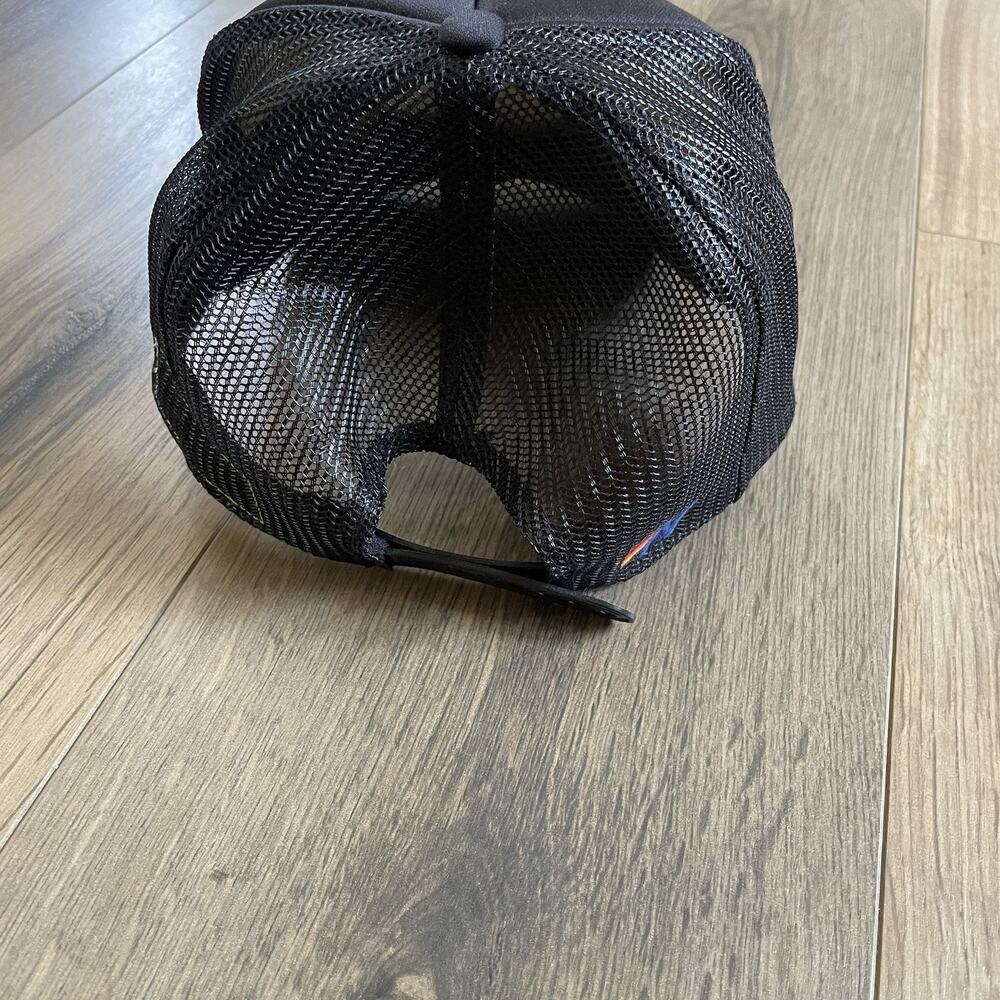 Aviator Nation Smiley Face Snapback Mesh Back Trucker Hat Black Yellow EUC - Picture 5 of 9